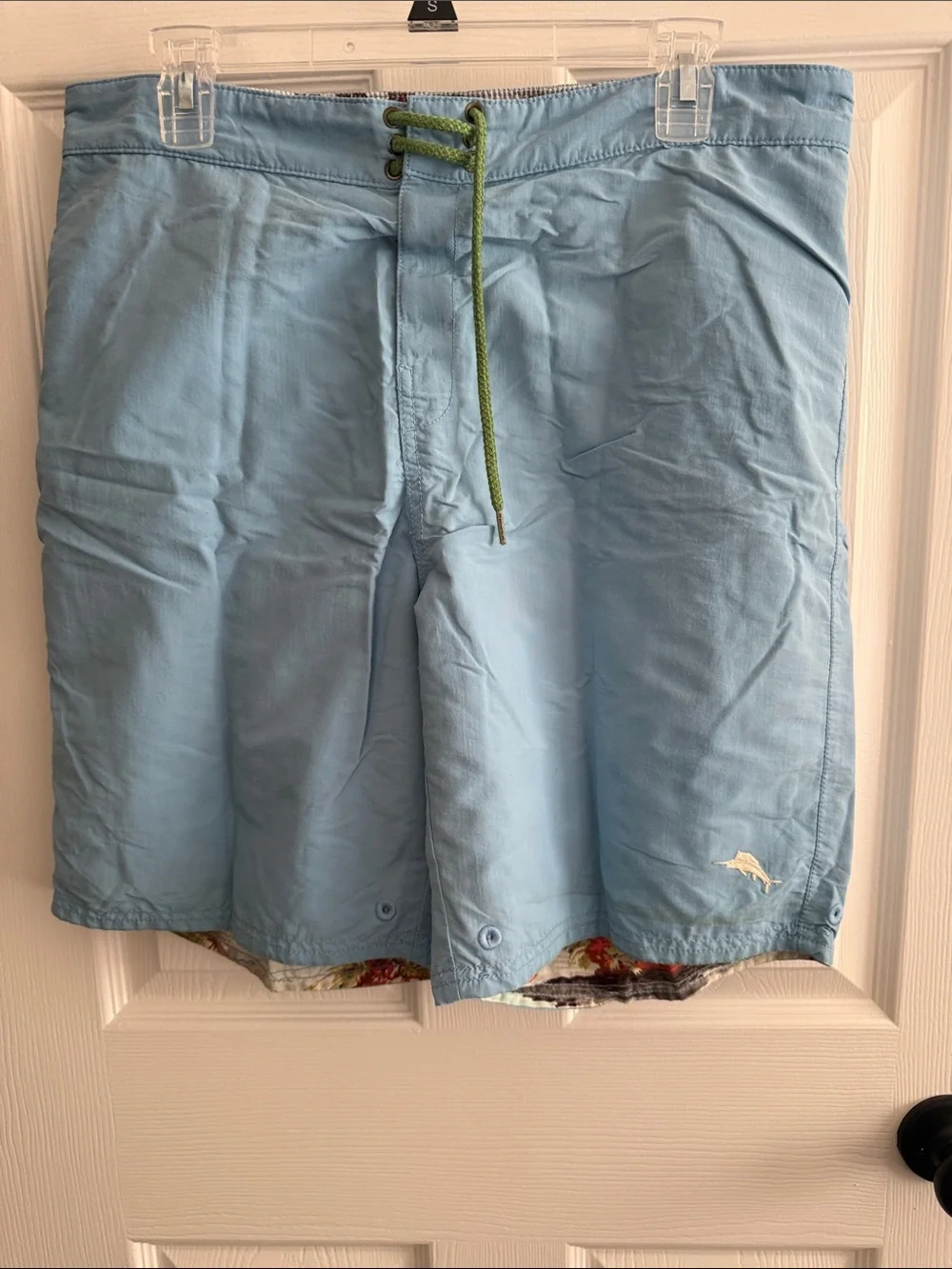 Tommy Bahama Teal Tropical Island/ocean blue reversible Swim Shorts